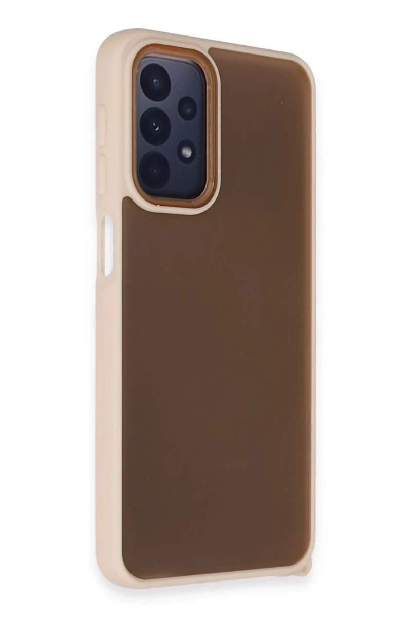 Samsung Galaxy A23 4G Uyumlu Kılıf Elegant Kapak - Pudra