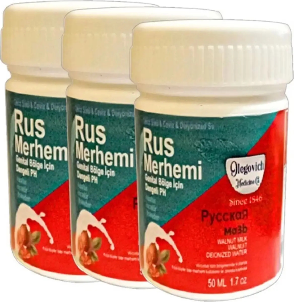 Tüylere Krem Valnut Milk & Walnut 3 Adet Russ Merhemi 50 ml Kadın Özel Yerler