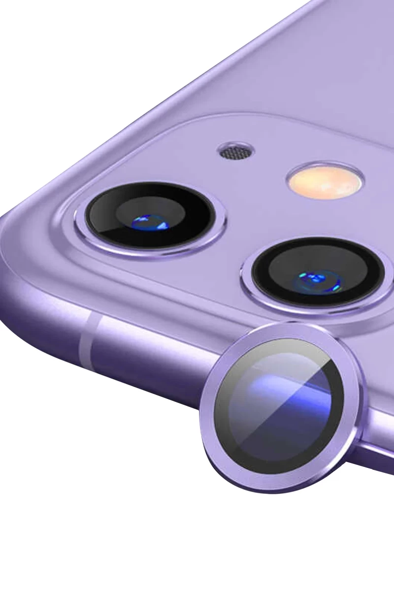 Apple iPhone 11 Uyumlu Raze Metal Kamera Lens - Mor