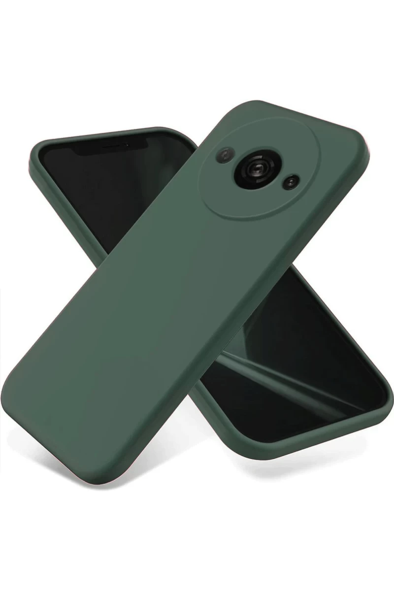 Xiaomi Redmi A3 4G Uyumlu Kılıf First Silikon - Koyu Yeşil