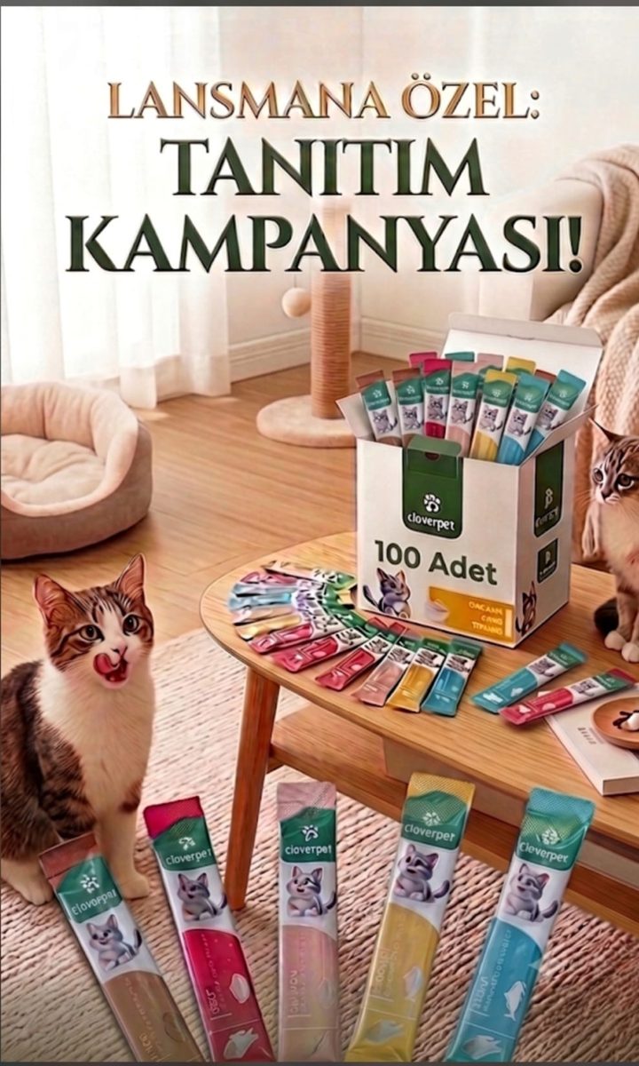 Kedi Sıvı Ödül Kolisi 100 Adetlik (Karışık)