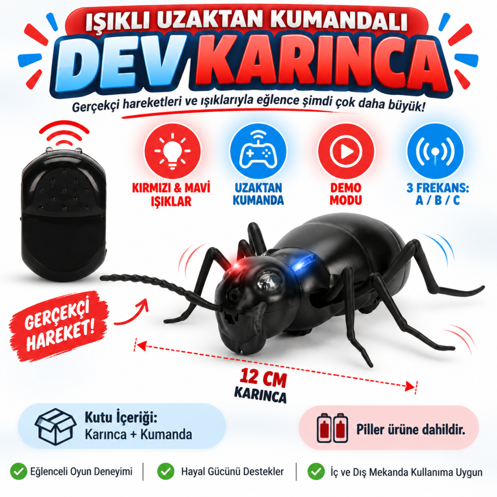 Işıklı Uzaktan Kumandalı Dev Karınca