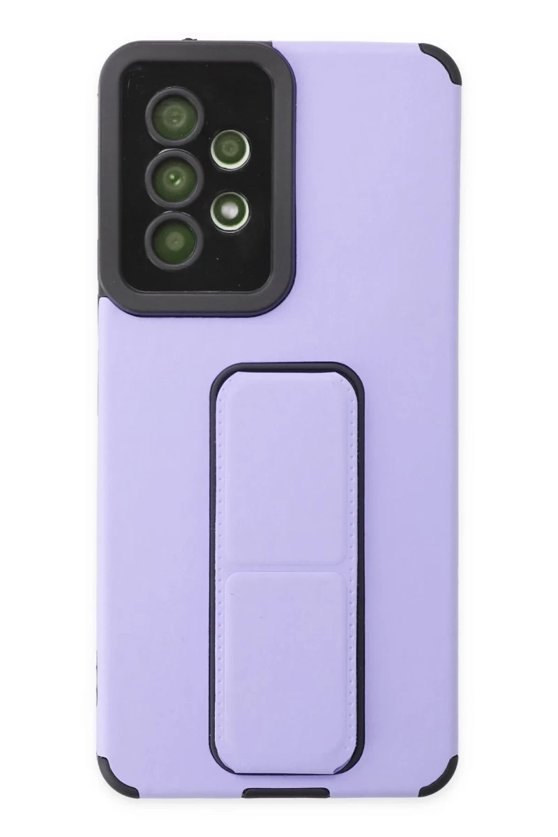 Samsung Galaxy A53 5G Uyumlu Kılıf Mega Standlı Silikon - Lila
