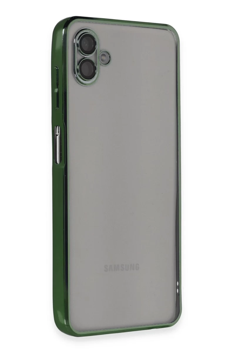 Samsung Galaxy A04 Uyumlu Kılıf Lensli Silikon - Yeşil