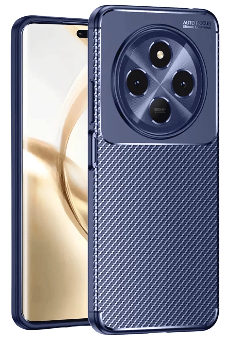 Tecno Spark 30 Uyumlu Kılıf Auto Focus Karbon Kapak - Lacivert