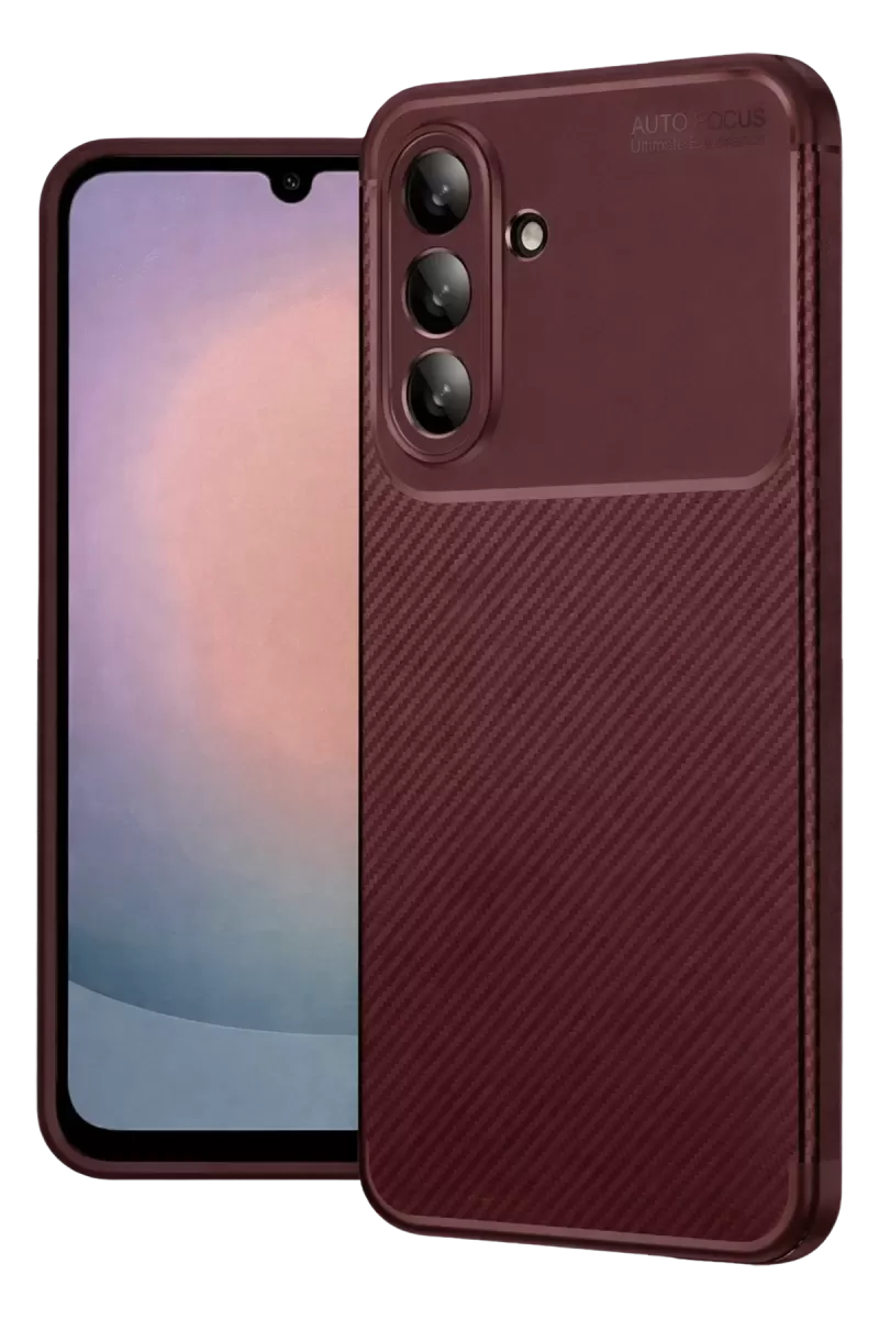 Samsung Galaxy A37 5G Uyumlu Auto Focus Karbon Kapak - Bordo