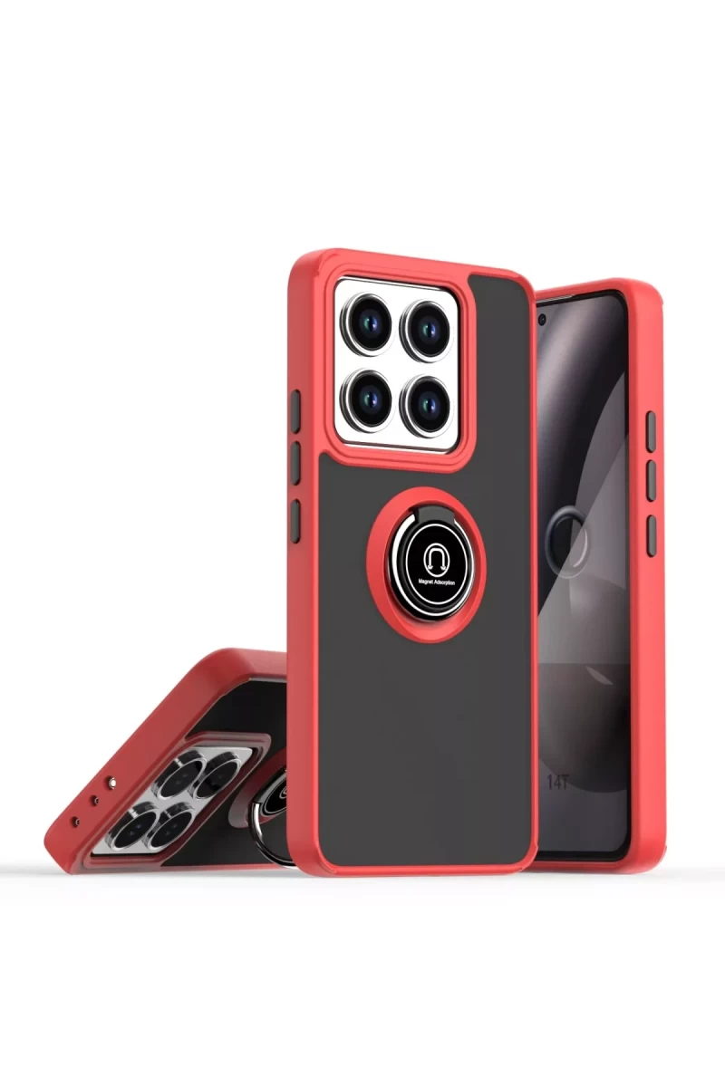 Xiaomi Mi 15 Uyumlu Kılıf Montreal Yüzüklü Silikon Kapak - Kırmızı