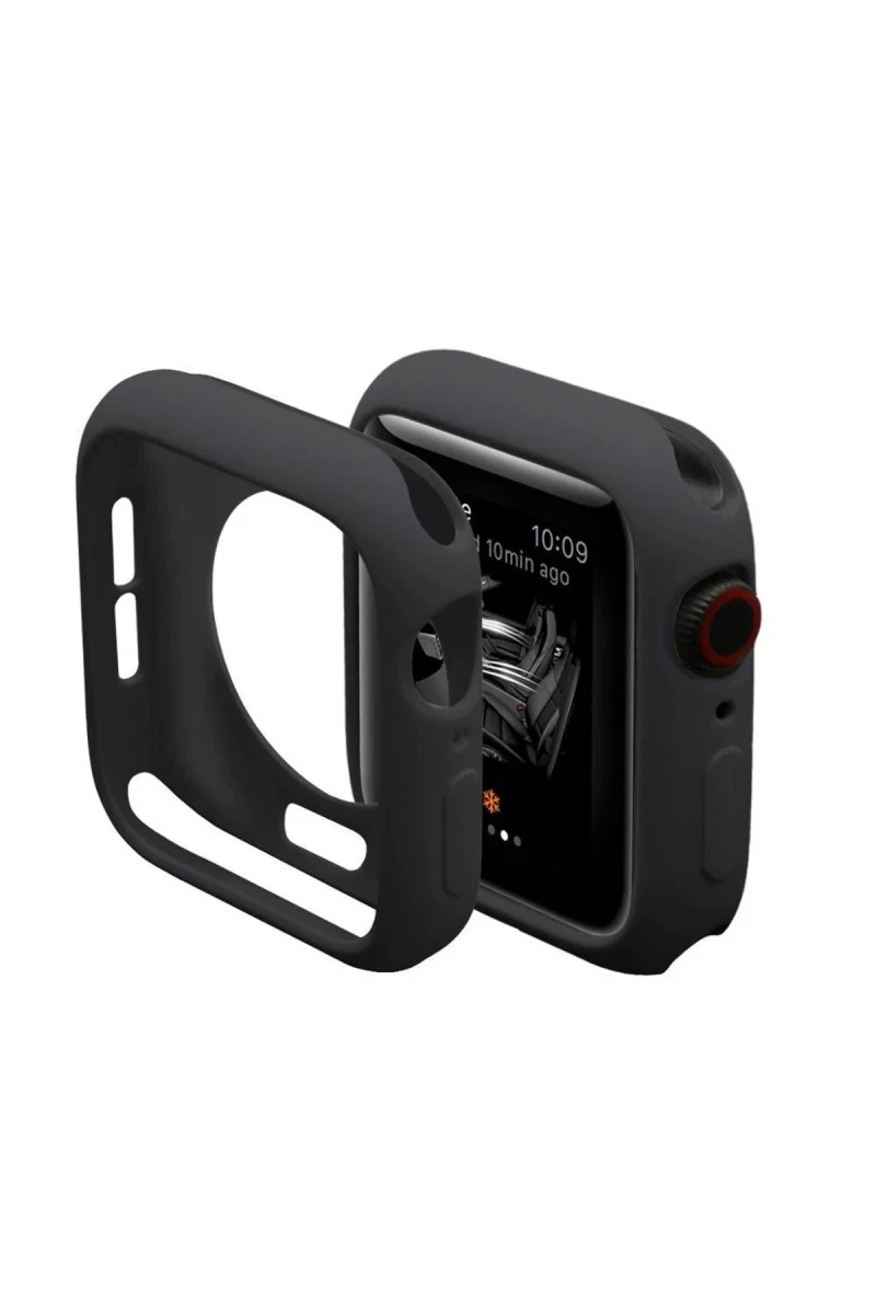 Apple Watch 42mm Uyumlu Silikon Alt Kasa - Siyah
