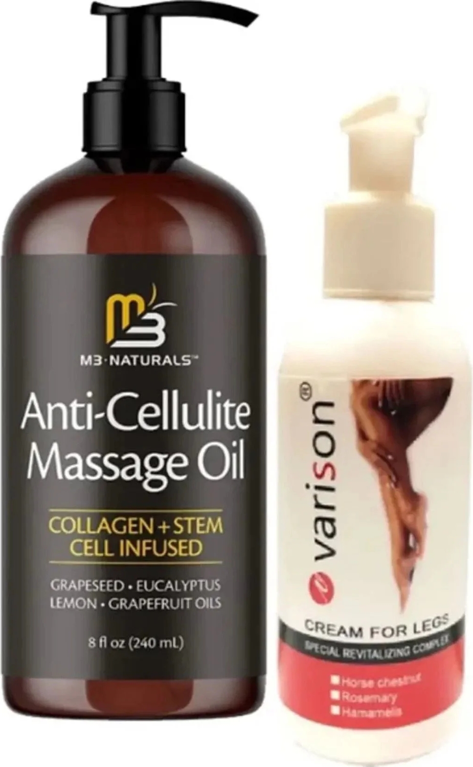 Süper M3 Naturals Anti-Cellulite Massage Oil 240 ml Masaj Yağı + Varison 120 ml Kremi