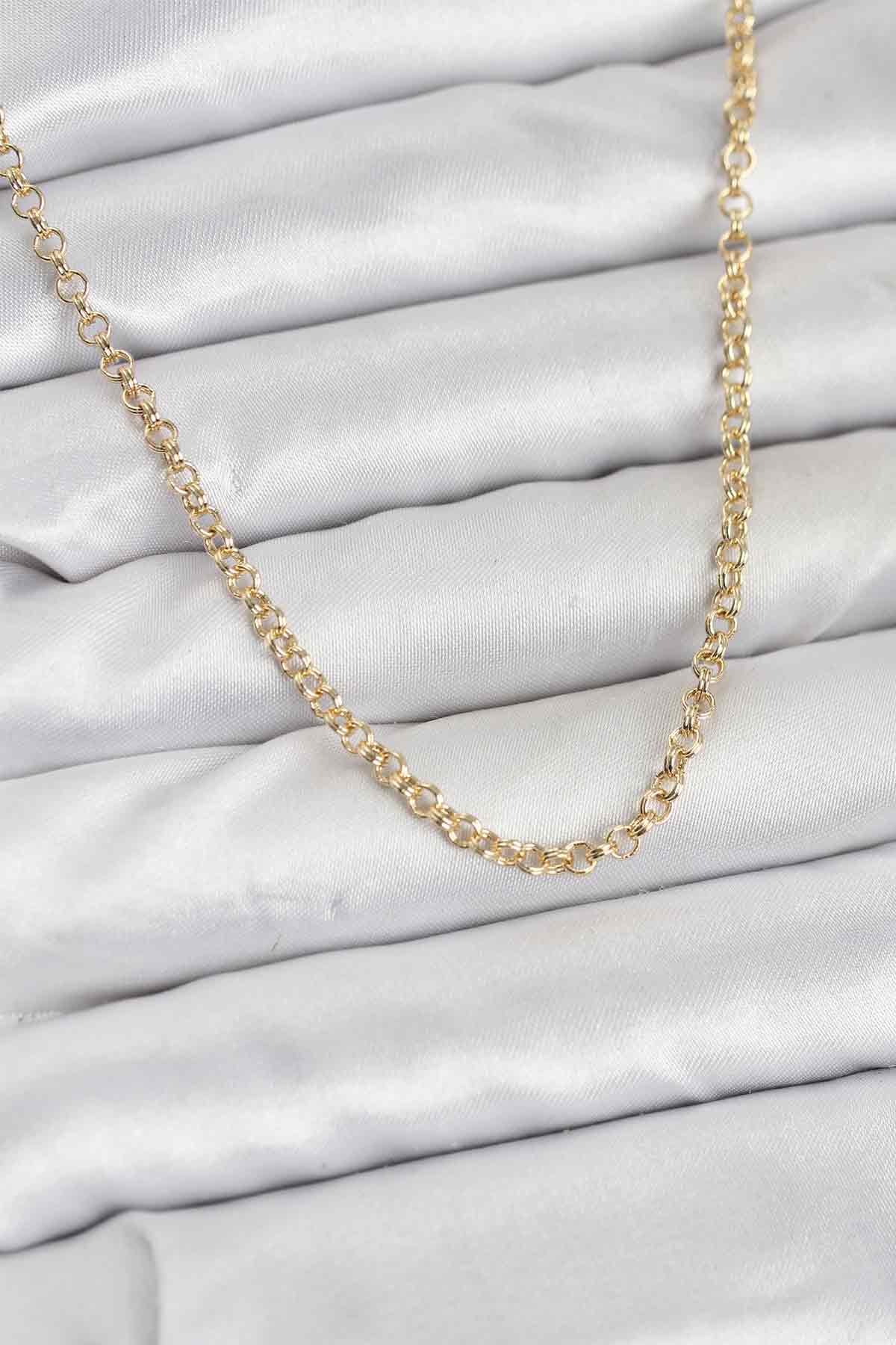 CM Gold Renk Pirinç Halkalı Model Kadın Kolye
