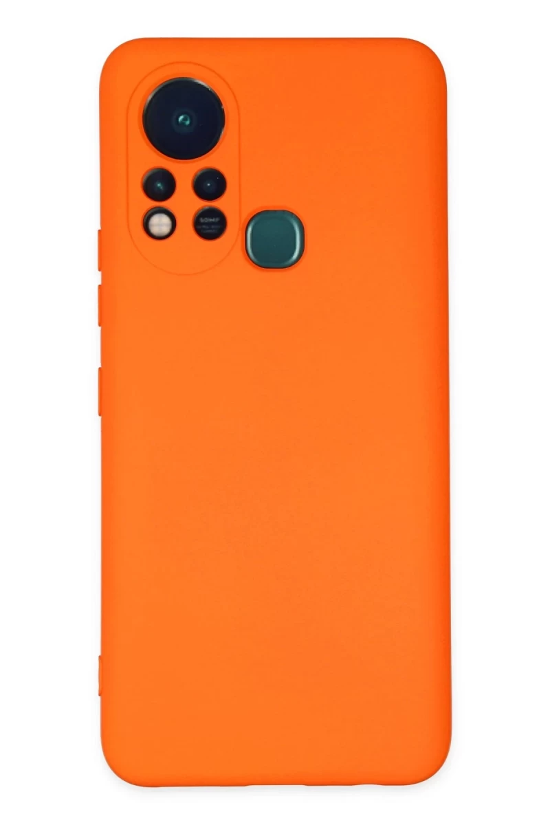 İnfinix Hot 11s Uyumlu Kılıf Nano içi Kadife Silikon - Turuncu