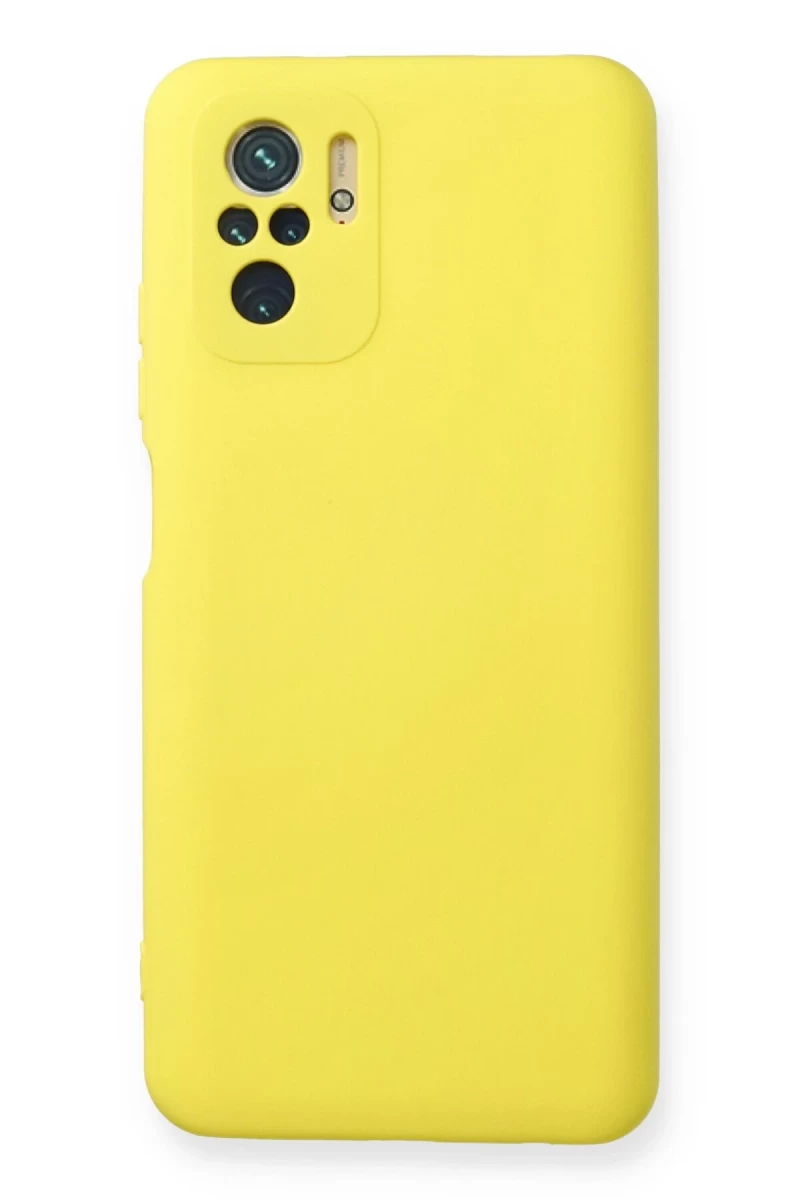 Xiaomi Redmi Note 10 Uyumlu Kılıf Nano içi Kadife Silikon - Sarı