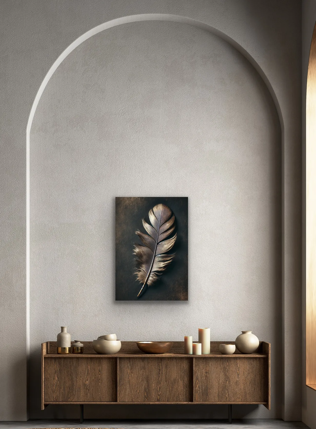 Bronz Tüy Kanvas Tablo 70x100cm