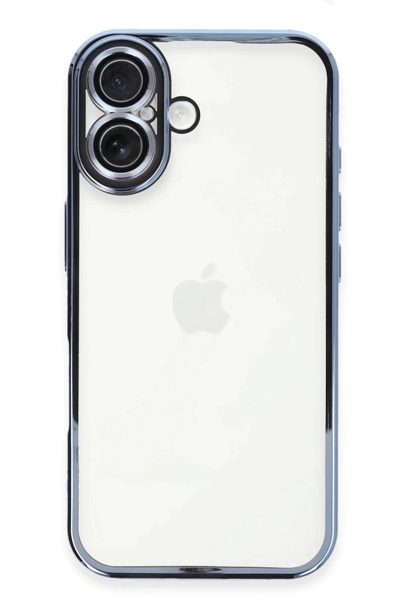 Apple iPhone 16 Plus Uyumlu Kılıf Lensli Silikon - Açık Mavi
