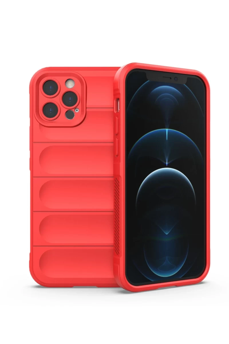 Apple iPhone 12 Pro Max Uyumlu Kılıf Optimum Silikon - Kırmızı