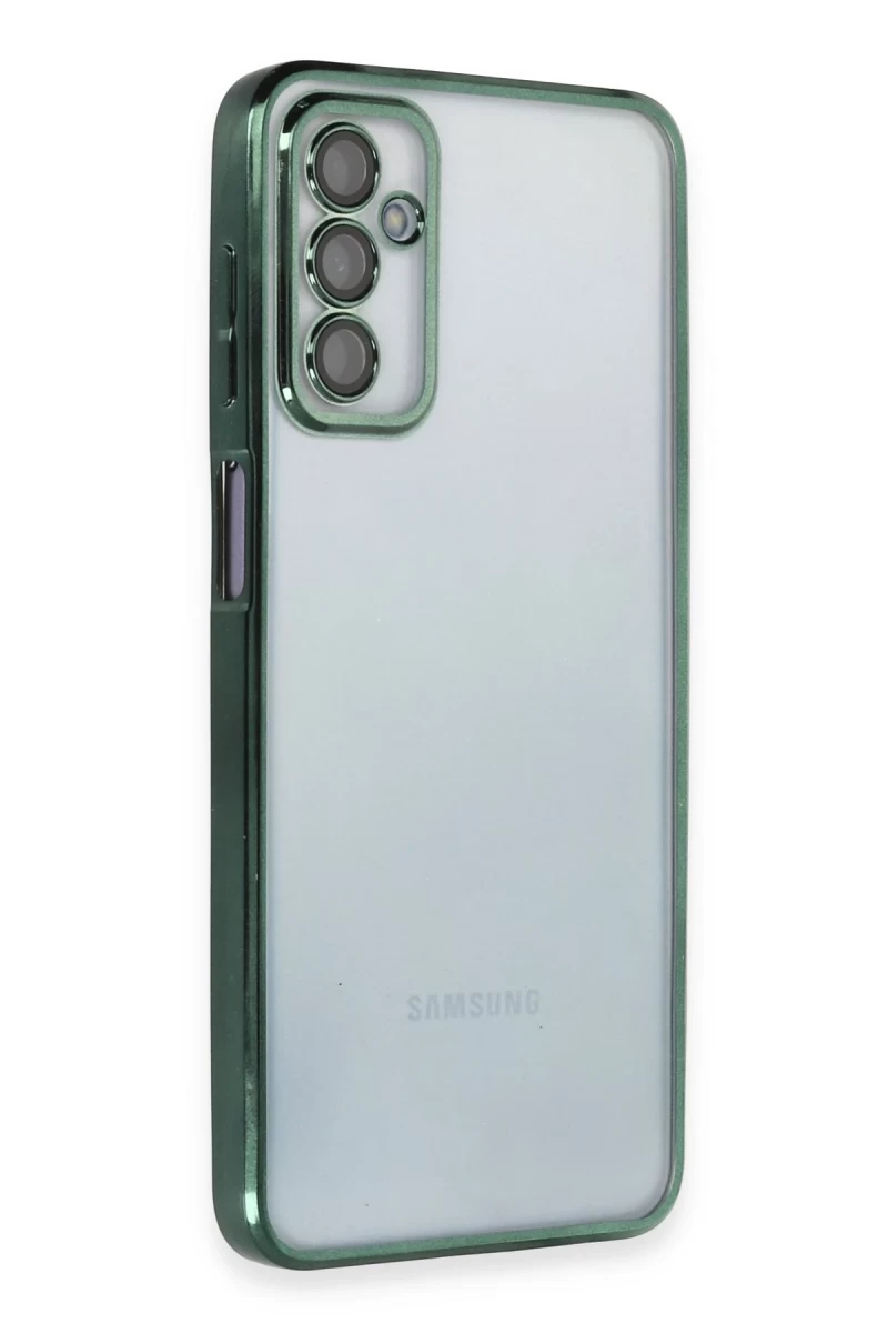 Samsung Galaxy M23 Uyumlu Kılıf Lensli Silikon - Yeşil
