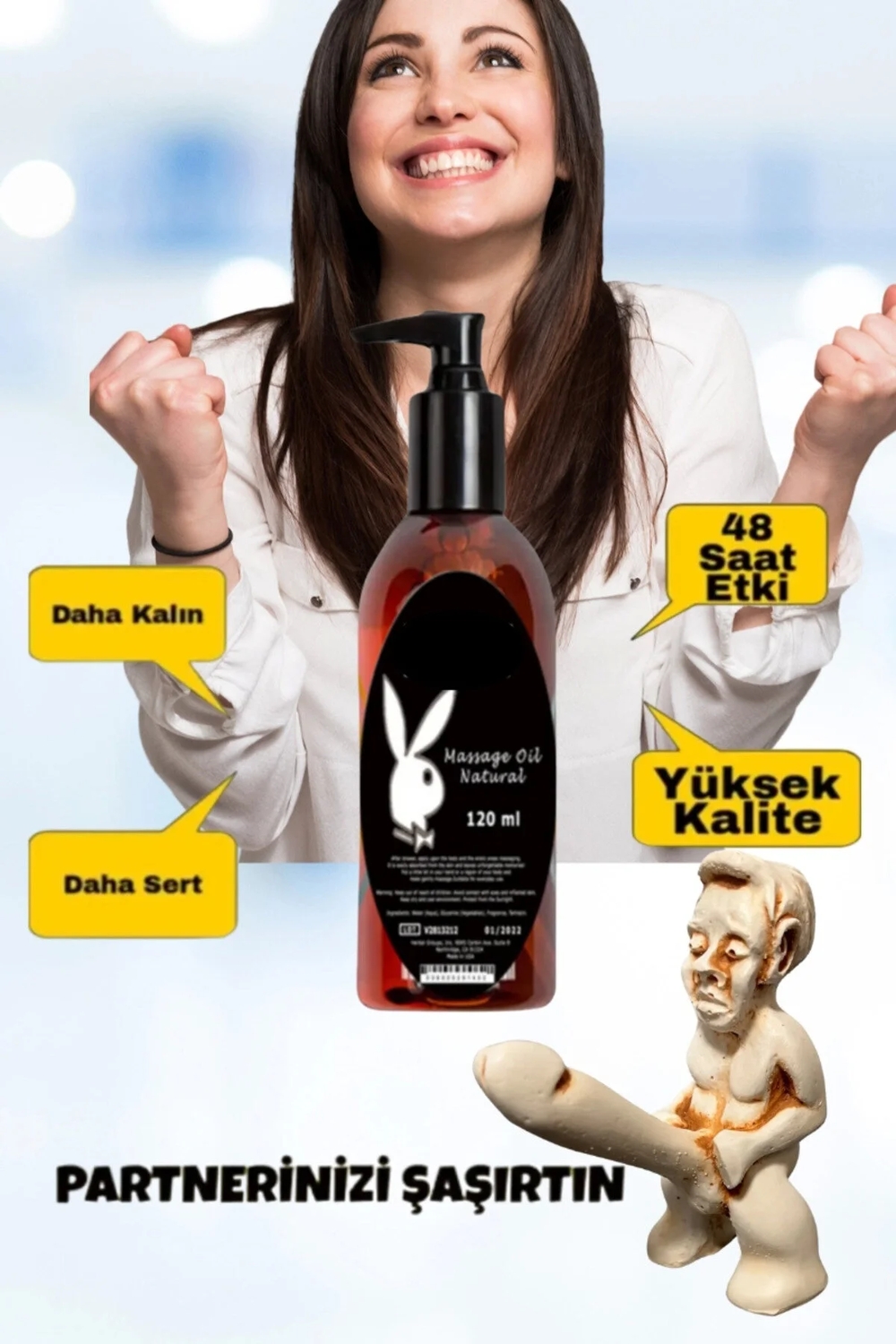 Süper Dubai Çikolatalı Muzice Doğal Yenilebilir Muzice Vücut Masaj Yağı Oil 120ML