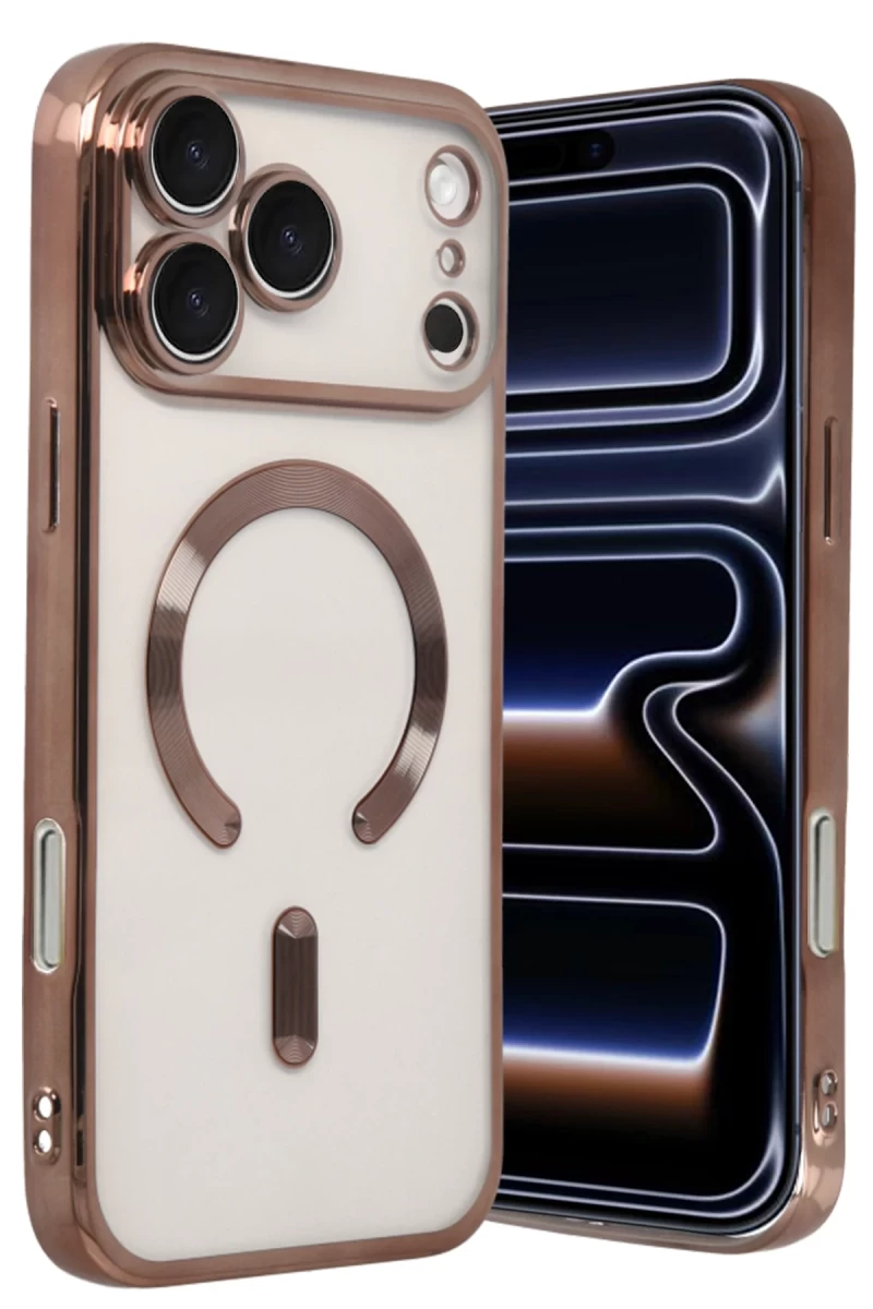 Apple iPhone 17 Pro Uyumlu Kross Magneticsafe Kapak - Çöl Titanyum