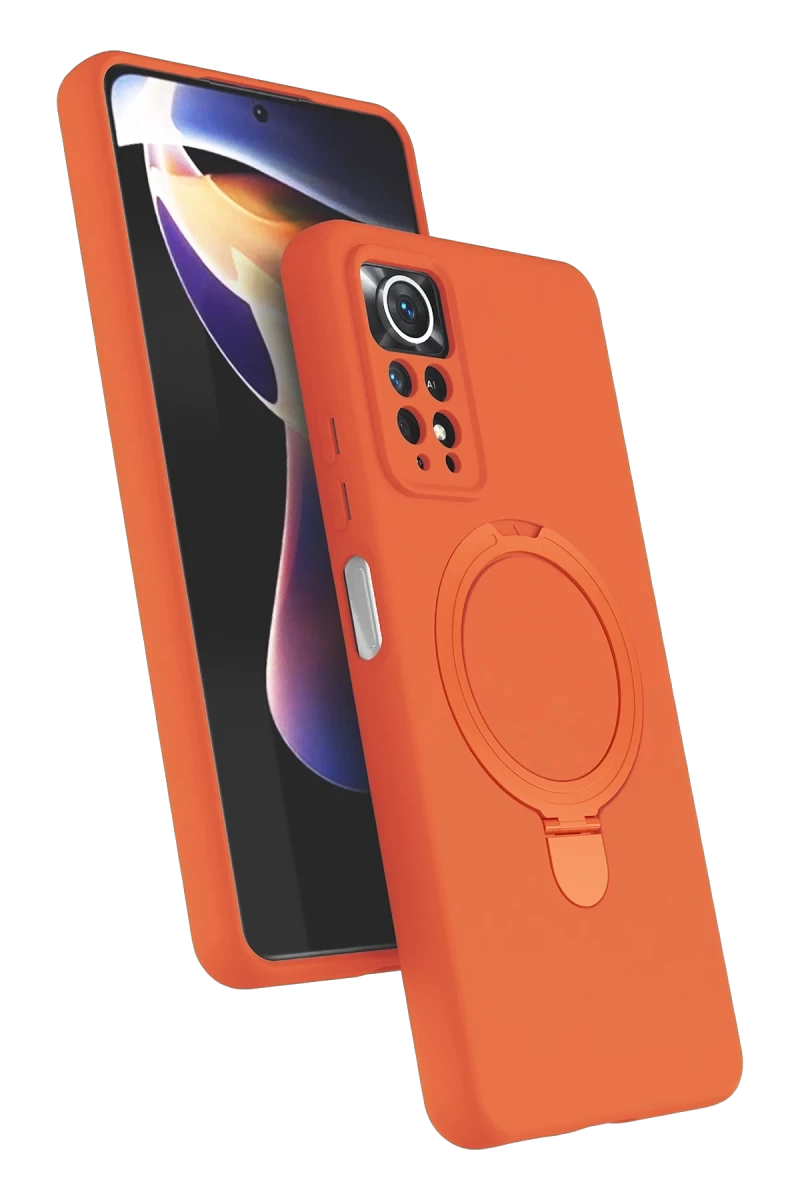 Xiaomi Redmi Note 12 Pro 4G Uyumlu Regal Magsafe Standlı Kapak - Turuncu