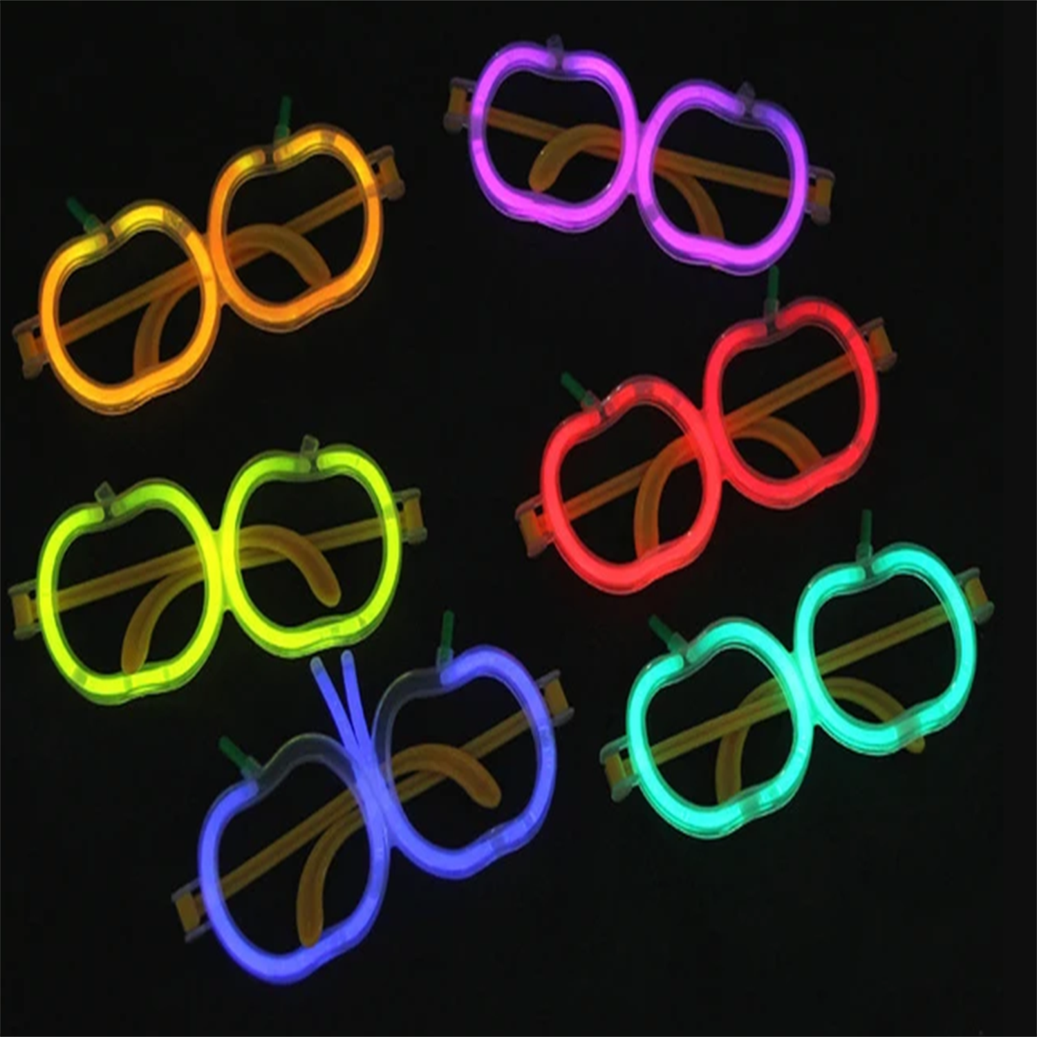 Glow  Elma Gözlük - Glow Partisi Gözlüğü - Glow  Gözlük 12 Adet