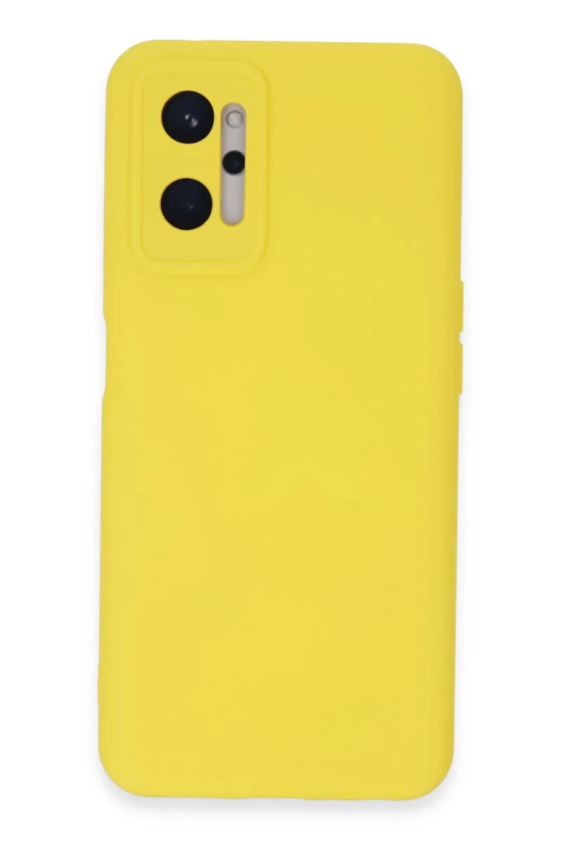 Realme 9i 4G Uyumlu Kılıf Nano içi Kadife Silikon - Sarı
