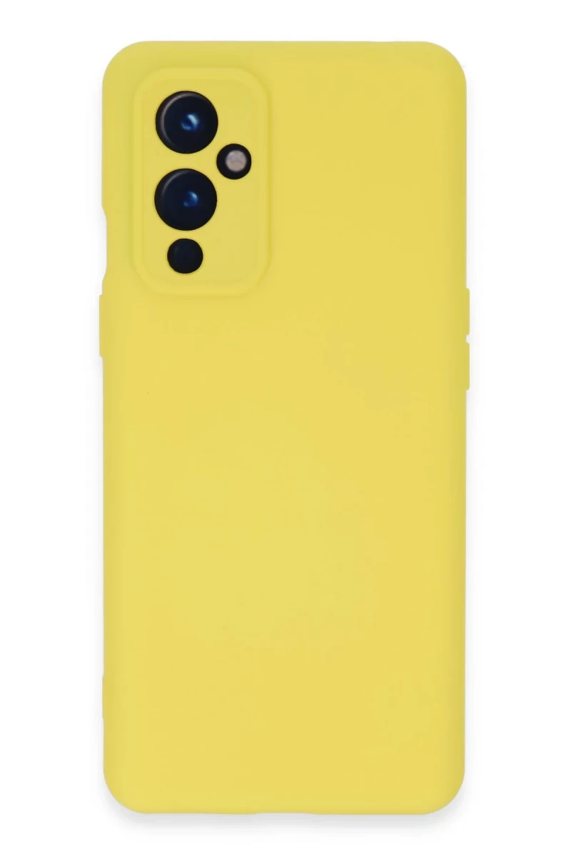 One Plus 9 Kılıf Nano içi Kadife Silikon - Sarı