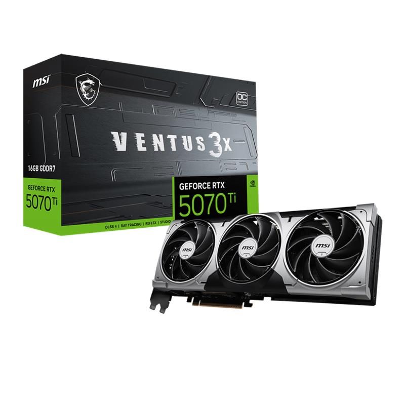 MSI GEFORCE RTX5070TI 16G VENTUS 3X OC 16GB GDDR7 256BIT 1XHDMI 3XDP EKRAN KARTI