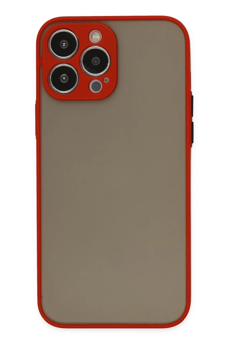 Apple iPhone 13 Pro Max Uyumlu Kılıf Montreal Silikon Kapak - Kırmızı