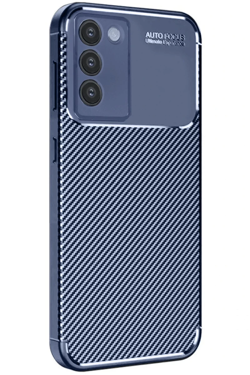 Vivo V30 Lite 4G Uyumlu Kılıf Auto Focus Karbon Kapak - Lacivert