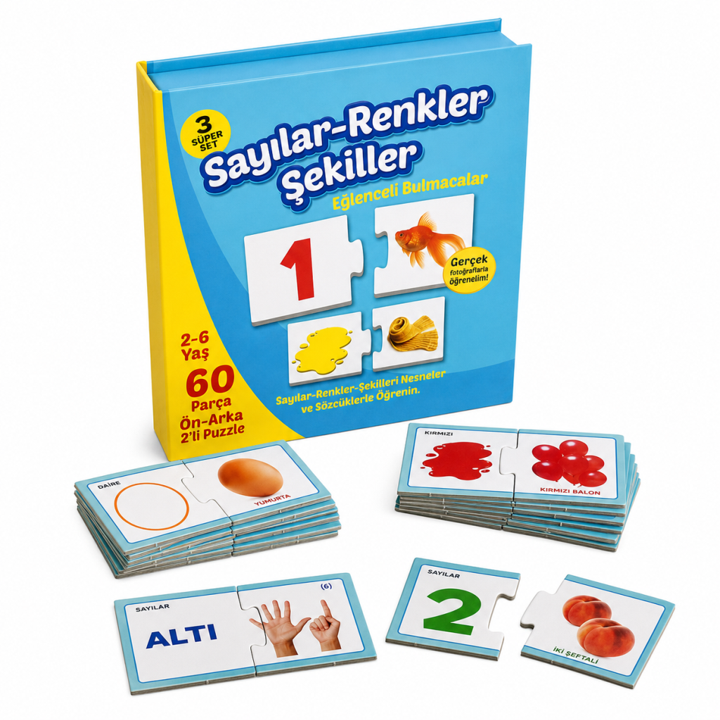 1444 EĞLENCELİ BUL SAYILAR RENKLER ŞEKİLLER