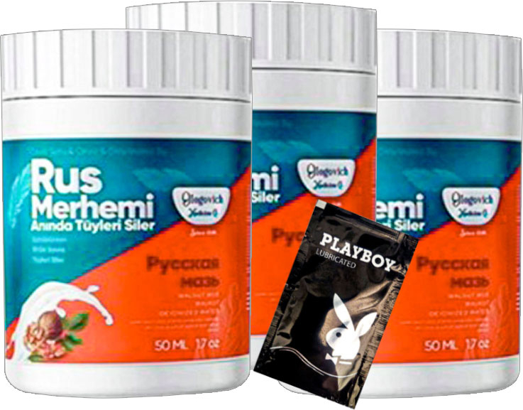 Playboy Turquoise Tüy Dökücü Krem 3 Adet Ceviz & Ceviz Sütü Rus Merhemi 50 ml + Yanında Jel