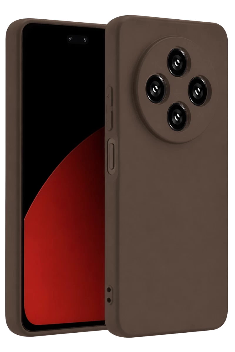 Xiaomi Redmi 14C Uyumlu Kılıf First Silikon - Kahverengi