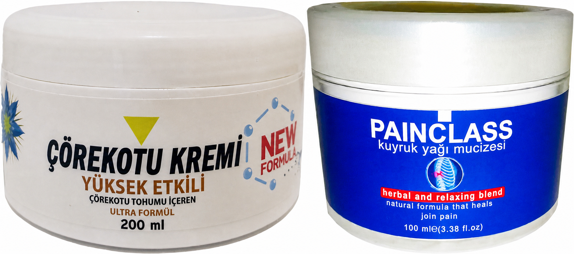 Çörekotu 2 Tane Çörek Otu Kremi XL Box Büyük Boy White Box 200 ml + Painclass Kuyruk Yağı 100 ml Kremi