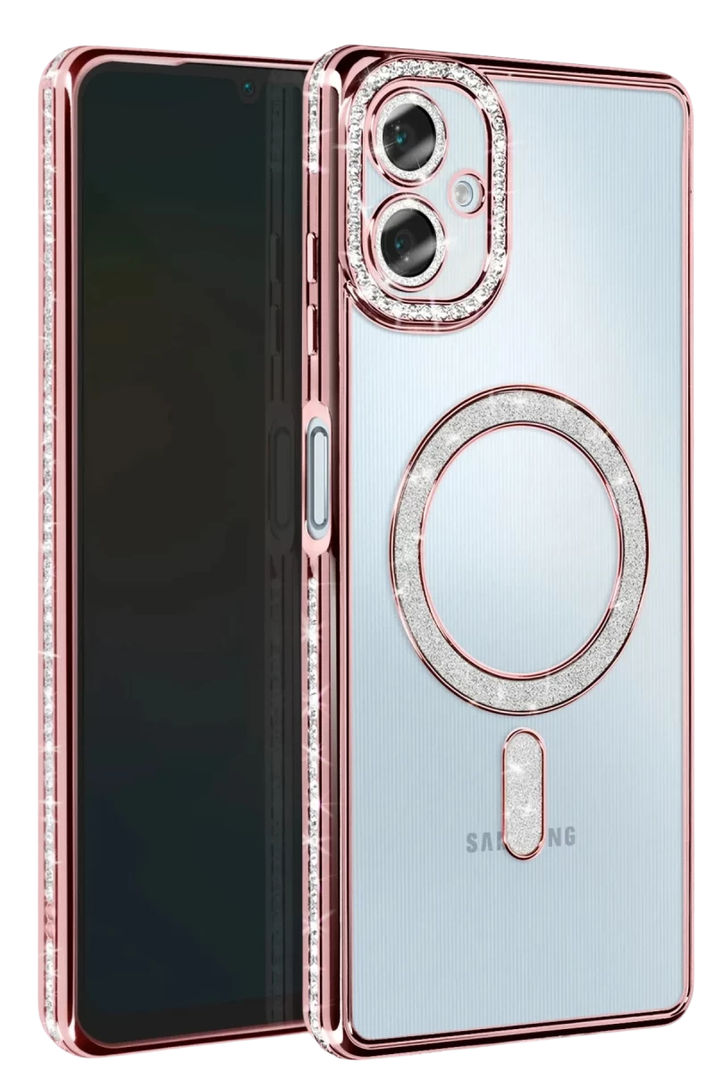 Samsung Galaxy A06 Uyumlu Joke Simli Magneticsafe Kılıf - Pembe
