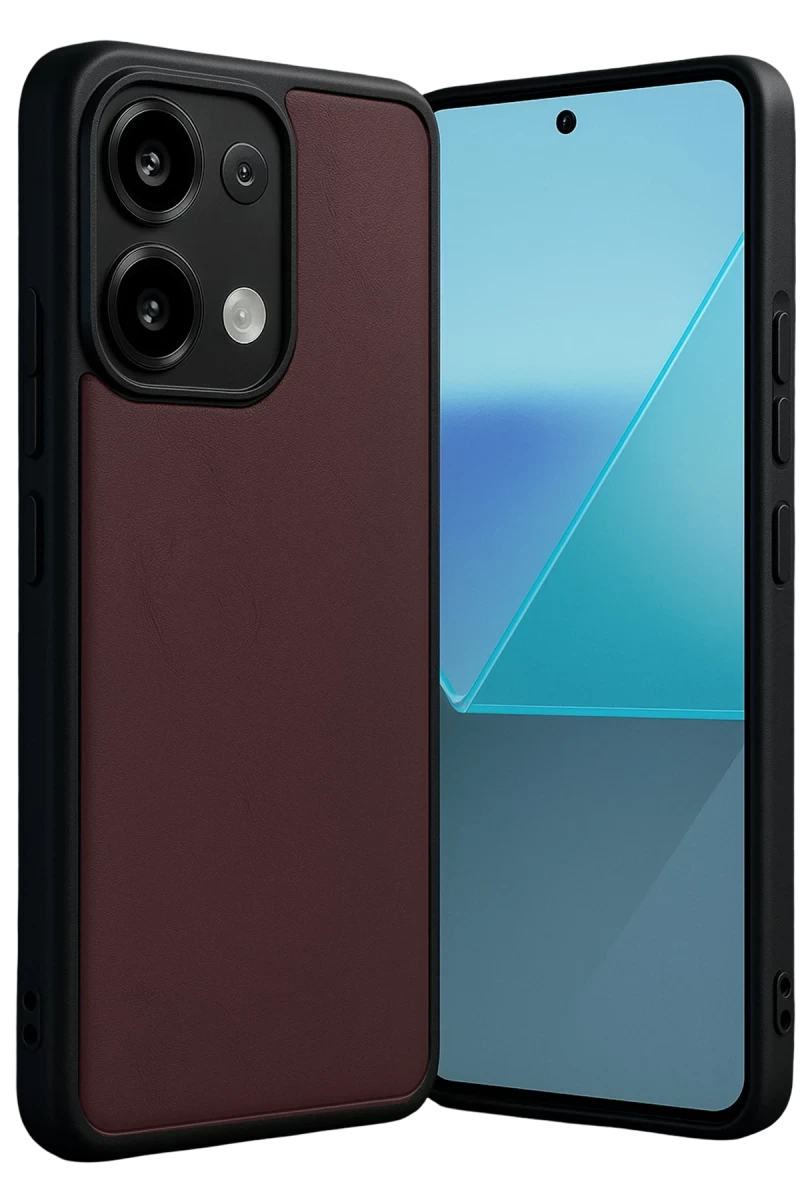 Xiaomi Redmi Note 13 Pro 5G Uyumlu Kılıf Aras Deri Kapak - Bordo