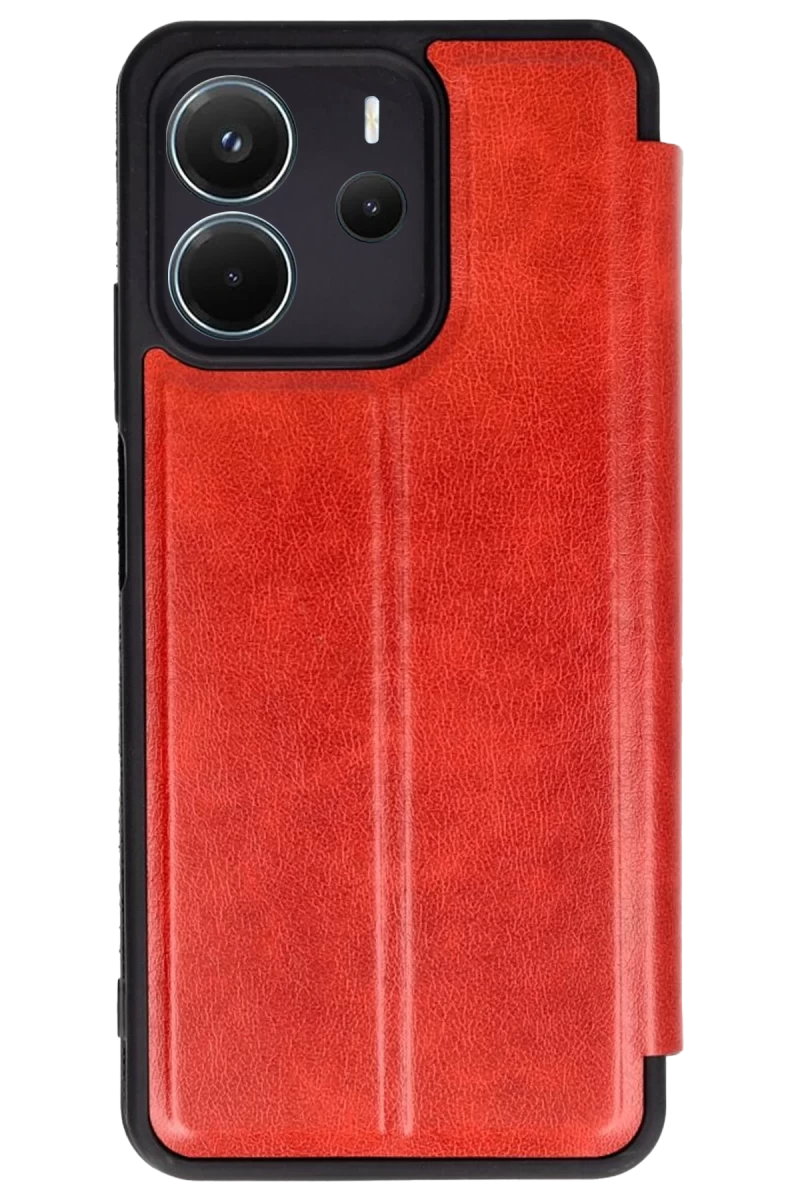 Xiaomi Redmi Note 14 4G Uyumlu Kılıf Flip Cover - Kırmızı