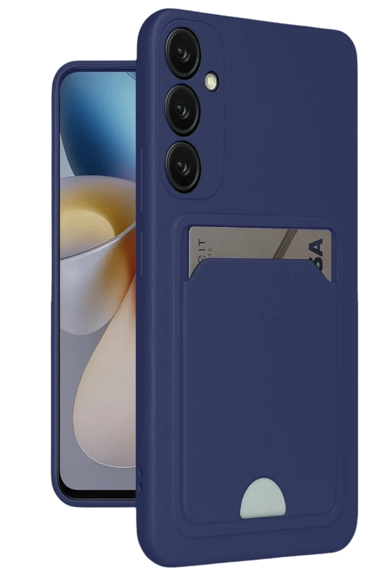 Samsung Galaxy A16 5G Uyumlu Kılıf Kelvin Kartvizitli Silikon - Lacivert