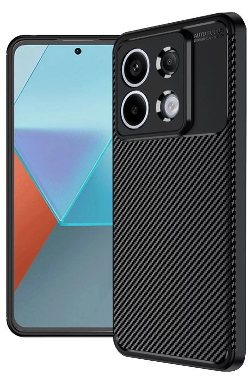 Xiaomi Redmi Note 13 Pro 4G Uyumlu Kılıf Auto Focus Karbon Kapak - Siyah