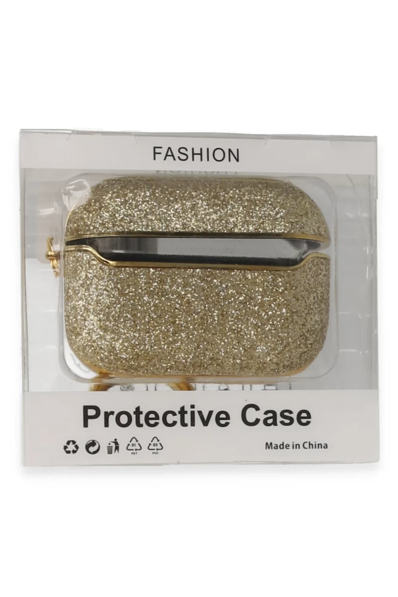 Apple Airpods Pro (1.nesil) Spell Simli Kılıf - Gold
