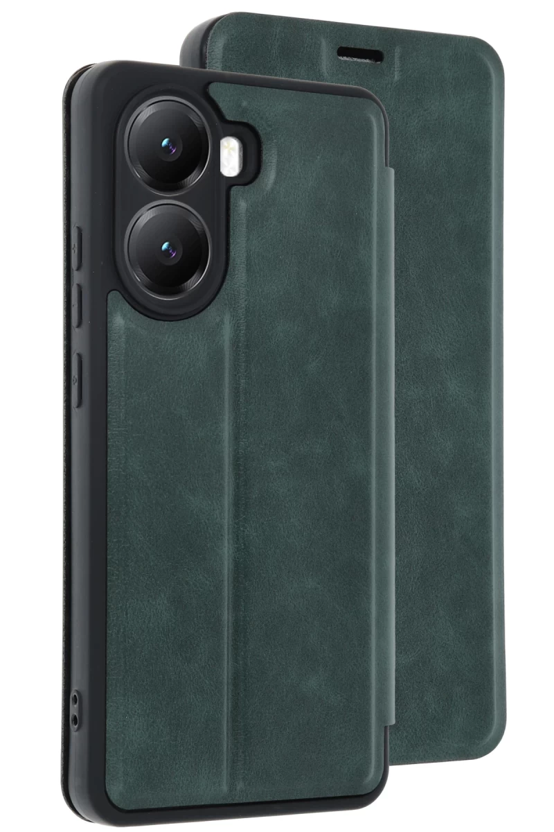 Xiaomi Poco X7 Pro Uyumlu Kılıf Flip Cover - Koyu Yeşil
