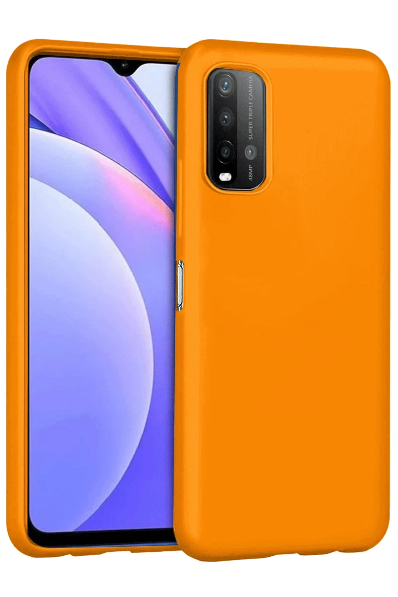 Xiaomi Redmi 9T Uyumlu Kılıf Nano içi Kadife Silikon - Turuncu