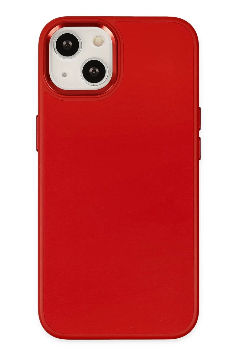 Apple iPhone 14 Plus Uyumlu Kılıf Asya Deri Silikon - Kırmızı