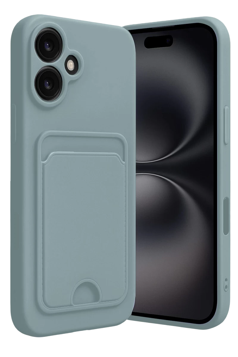 Apple iPhone 16 Uyumlu Kılıf Kelvin Kartvizitli Silikon - Açık Yeşil