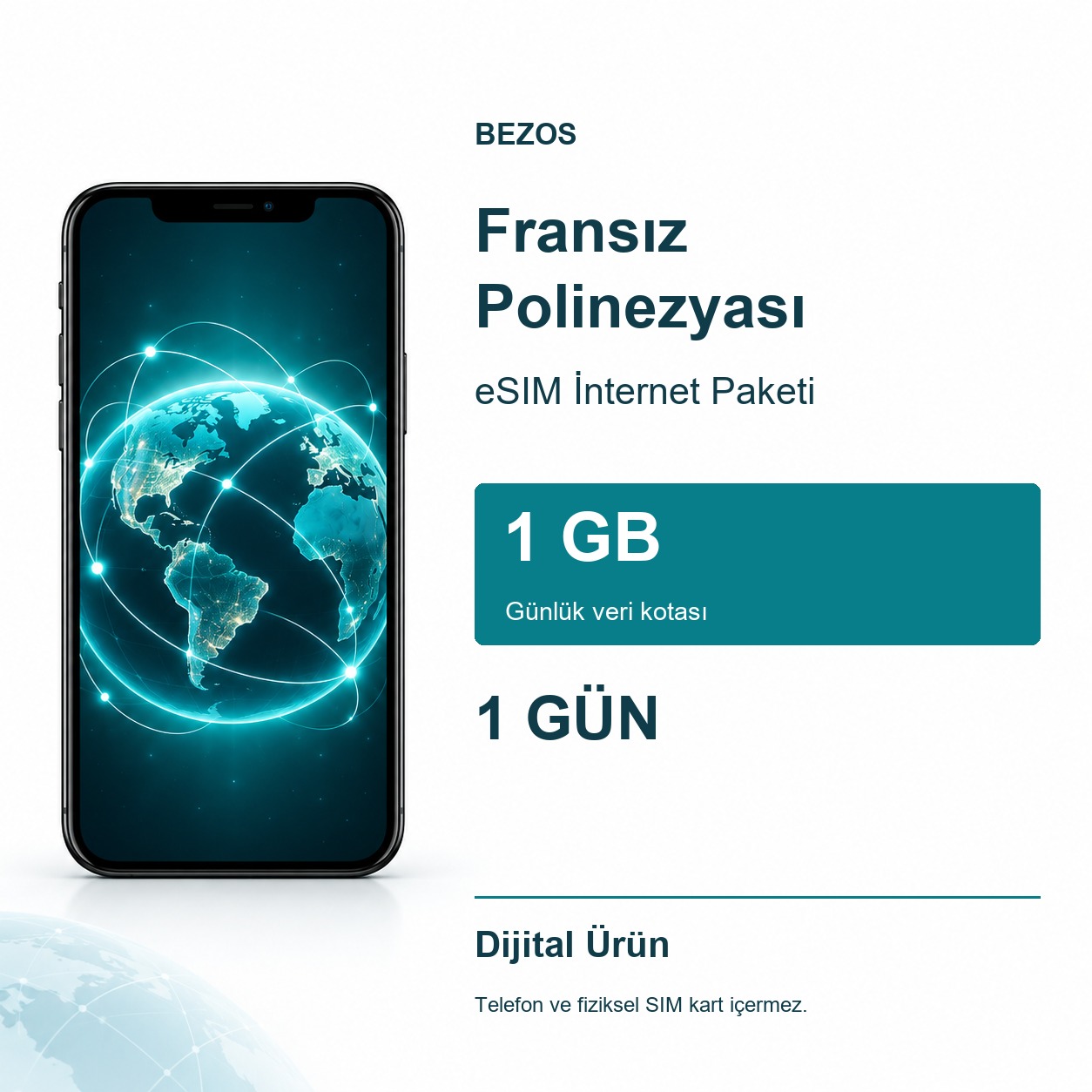 Fransız Polinezyası eSIM İnternet Paketi Günlük 1 GB 1 Gün