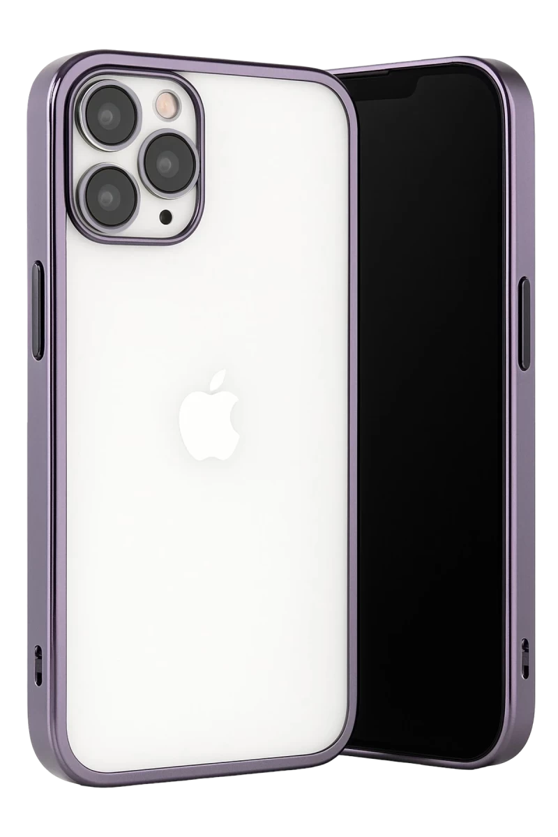 Apple iPhone 13 Pro Max Uyumlu Kılıf Lensli Silikon - Mor