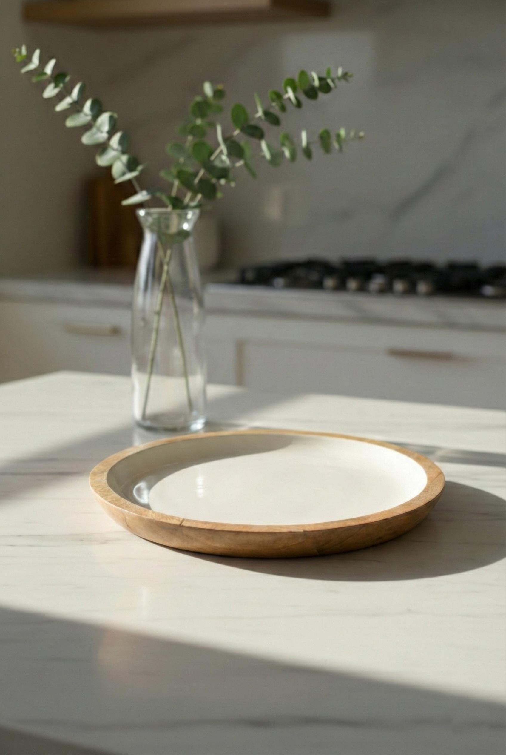 Mango Agacı Pasta Tabağı &amp; Sunum Tabağı 20 Cm Krem