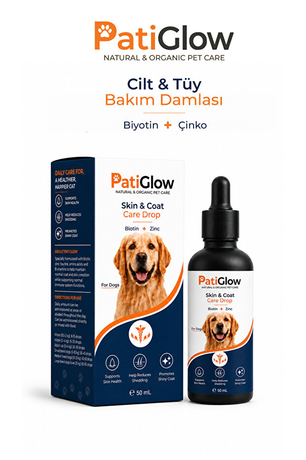 PatiGlow Köpek Tüy ve Cilt Bakım Damlası 50 ml
