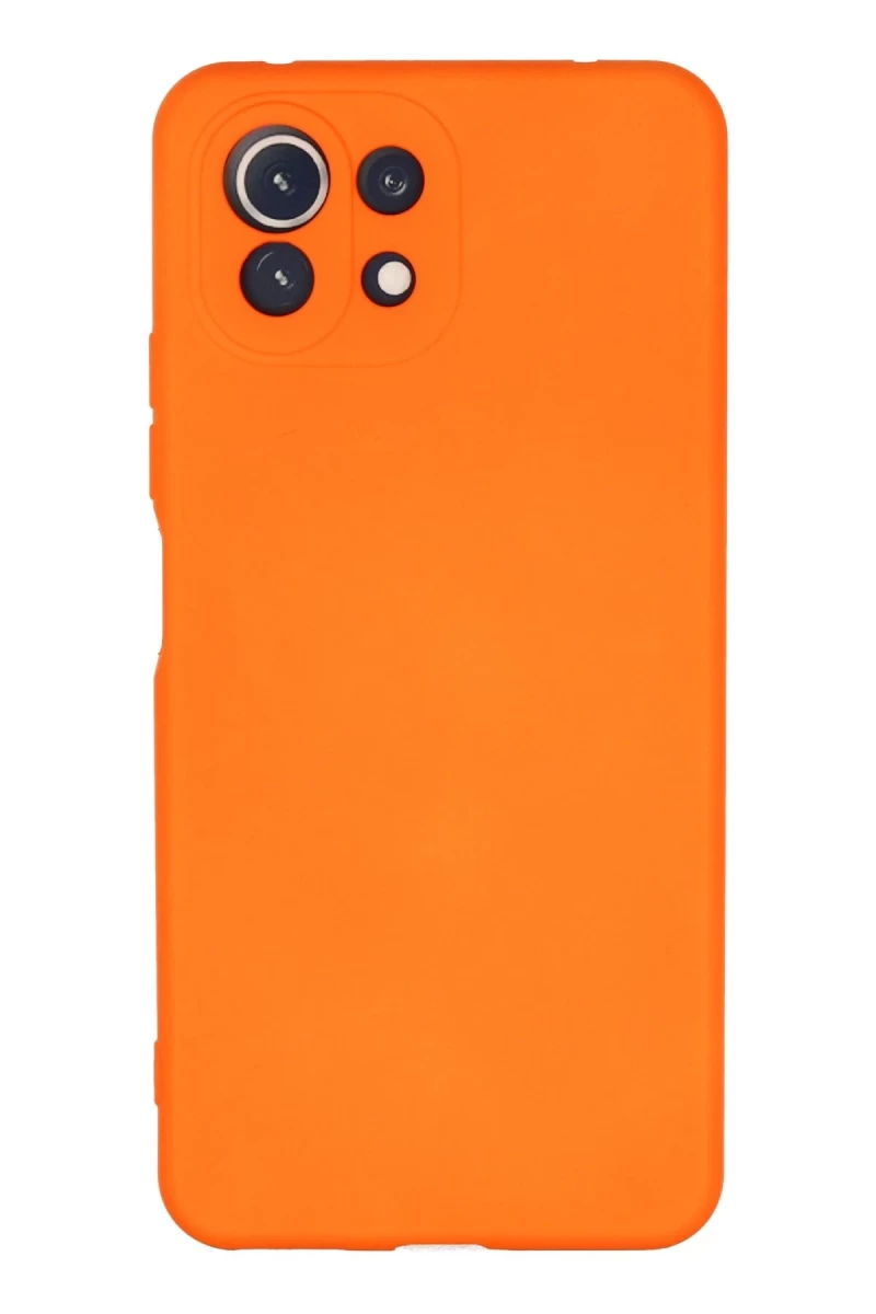 Xiaomi Mİ 11 Lite Uyumlu Kılıf Nano içi Kadife Silikon - Turuncu
