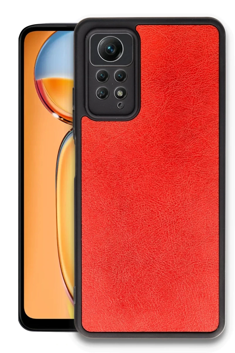 Xiaomi Redmi Note 12 Pro 4G Uyumlu Kılıf Aras Deri Kapak - Kırmızı