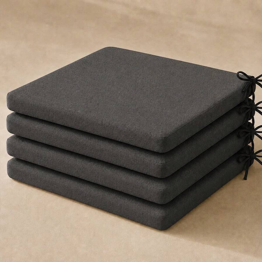 4’lü Düz Bağcıklı Sandalye Minderi · 40 × 40 × 4 cm | Koyu Gri | 40 × 40 × 4 cm · 4 adet